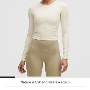 lululemon athletica Cream Long Sleeve Crop Top